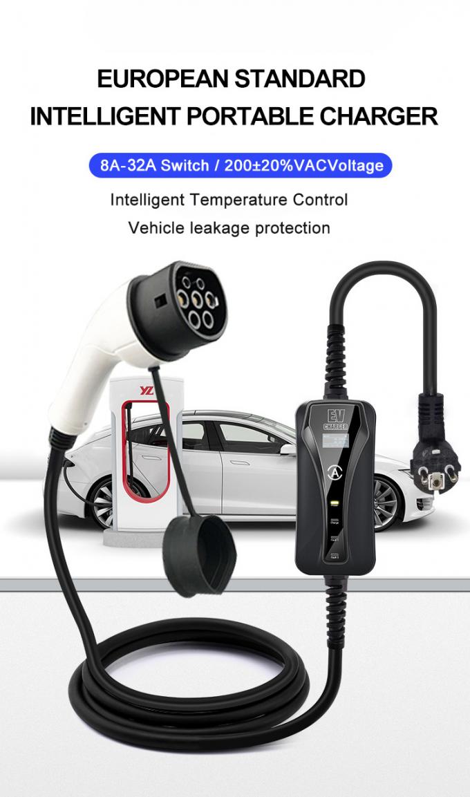 cE Electric Car AC Charger 7KW Car EV Charger 32A 24A 16A 8A Adjustable