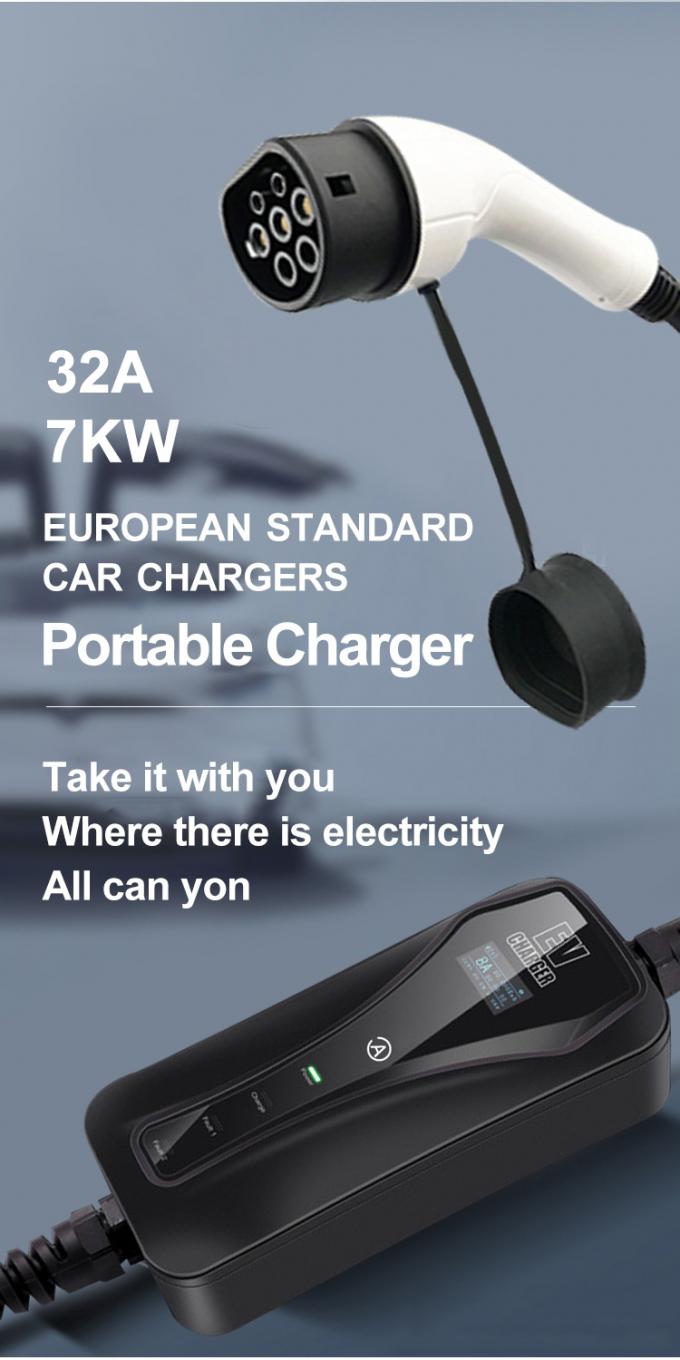 cE Electric Car AC Charger 7KW Car EV Charger 32A 24A 16A 8A Adjustable