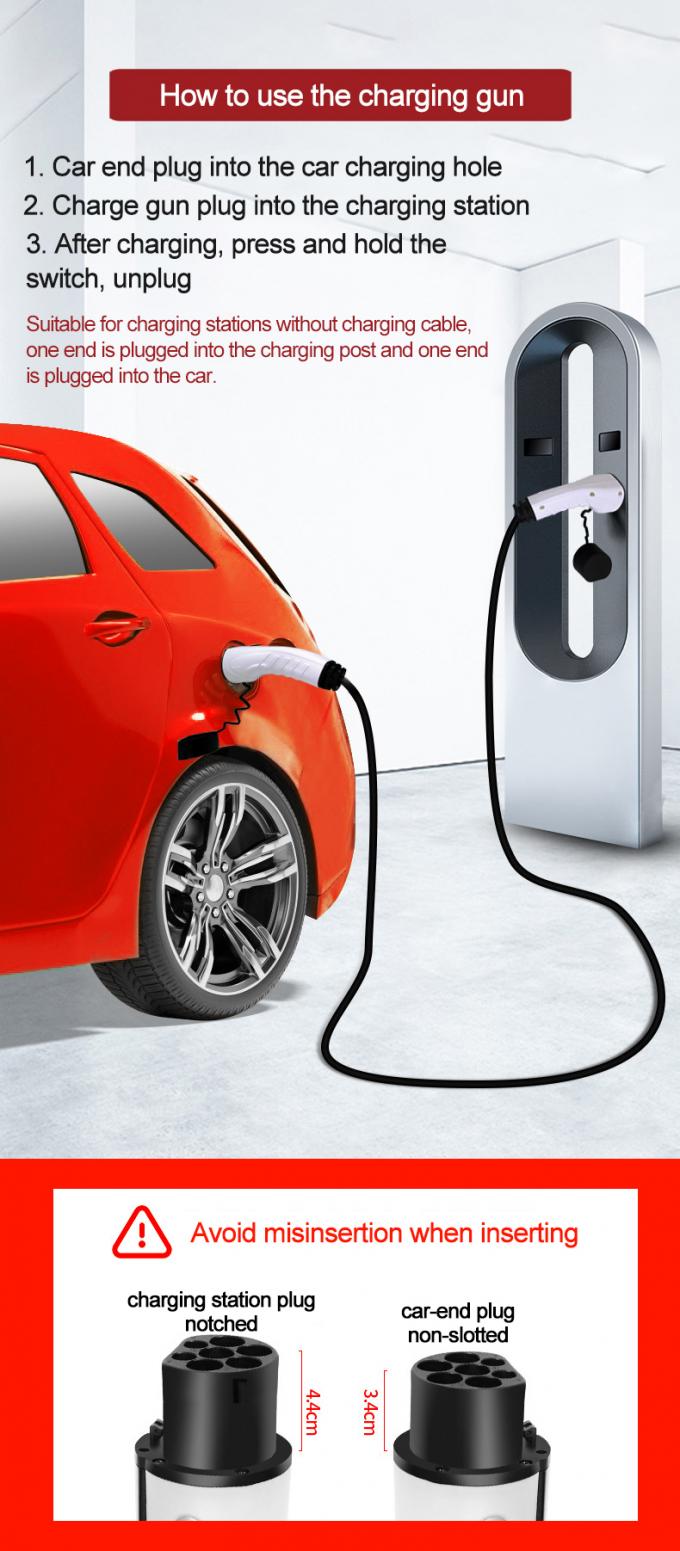 22KW EV Charging Extension Cable 32A Electric Car Charging Extension Cord